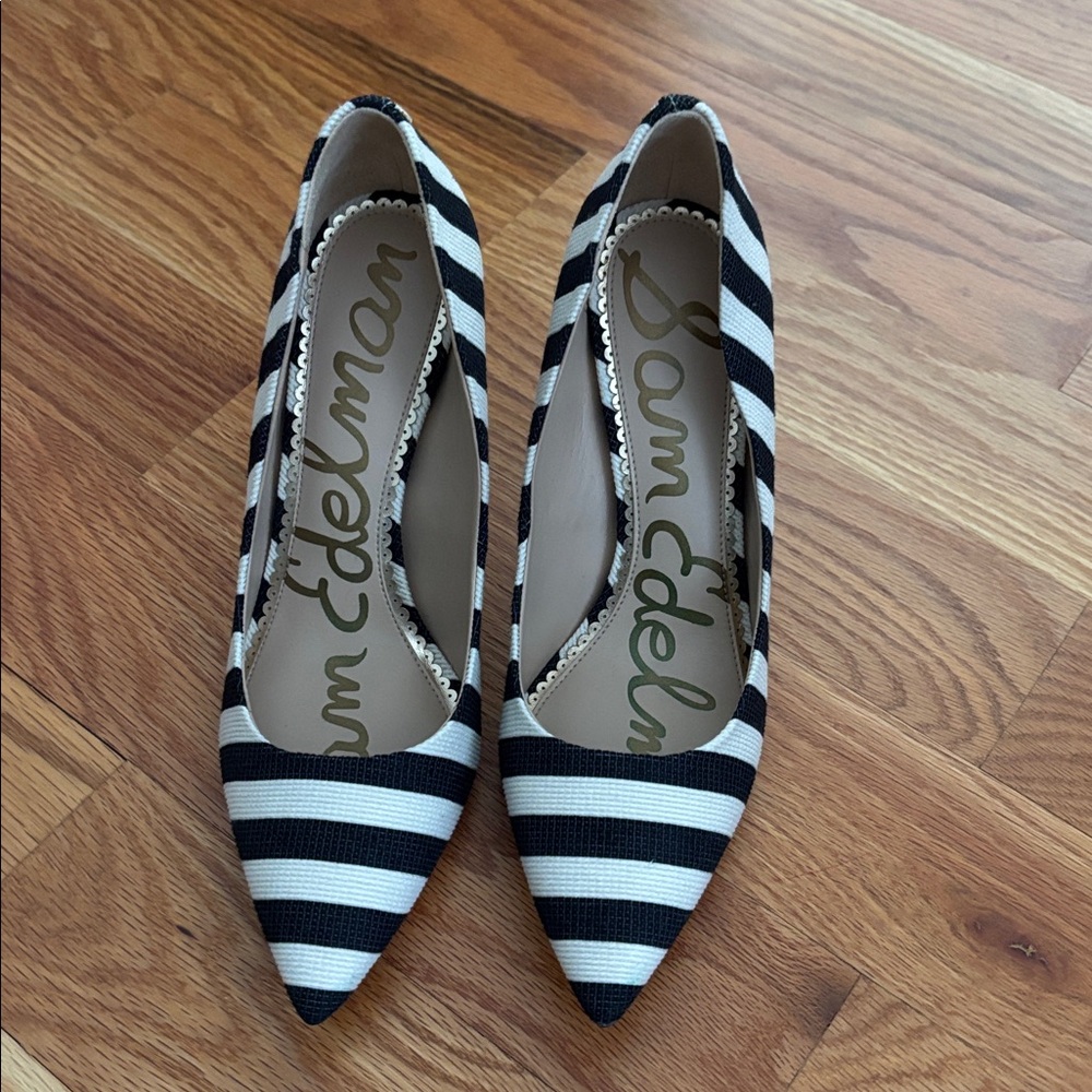 NEW Sam Edelman Hazel - Striped Pointed-Toe Heels - Picture 2 of 6